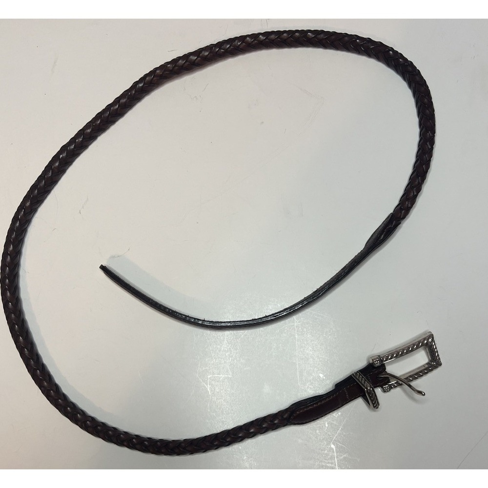 Talbots Brown Braided Leather Round‎ Belt Size XL